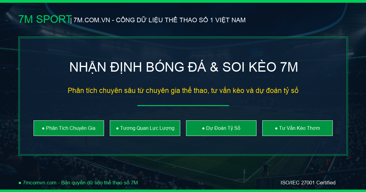 Nhận Định Bóng Đá 7M – Phân Tích Chuyên Sâu & Dự Đoán Tỷ Số Từ Chuyên Gia