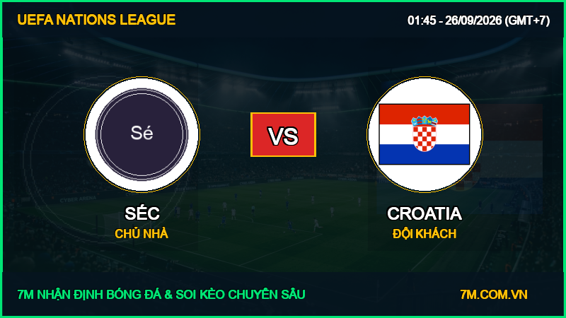Soi kèo Séc vs Croatia (01:45 ngày 26/09/2026) – UEFA Nations League: Cơ hội bứt phá