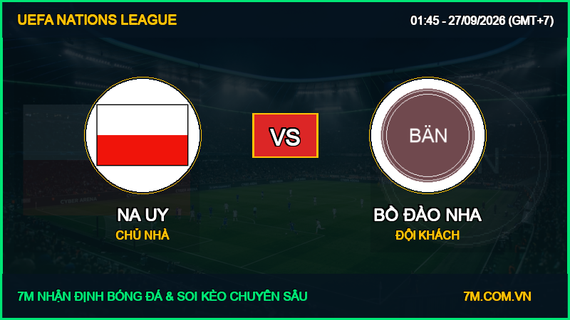 Nhận định, soi kèo Na Uy vs Bồ Đào Nha (01:45 ngày 27/09/2026) – UEFA Nations League: Điểm tựa sân nhà