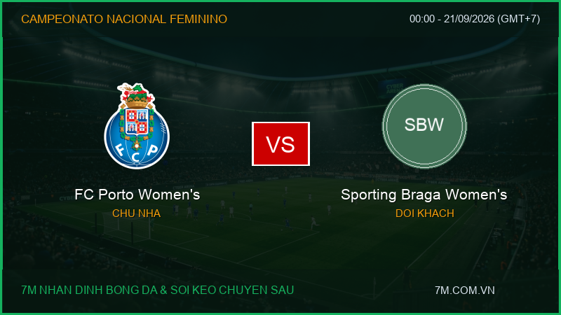 Nhận định, soi kèo FC Porto Women’s vs Sporting Braga Women’s (00:00 ngày 21/09/2026): Điểm tựa sân nhà