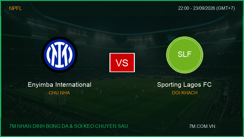 Nhận định, soi kèo Enyimba International vs Sporting Lagos FC (22:00 ngày 23/09/2026): Điểm tựa sân nhà