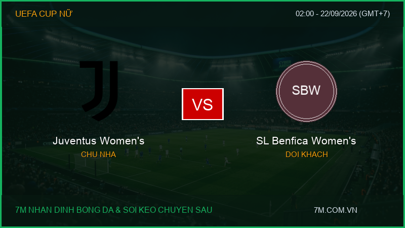 Soi kèo bóng đá Juventus Women’s vs SL Benfica Women’s, 02:00 ngày 22/09/2026 – UEFA Cup Nữ: Khẳng định đẳng cấp