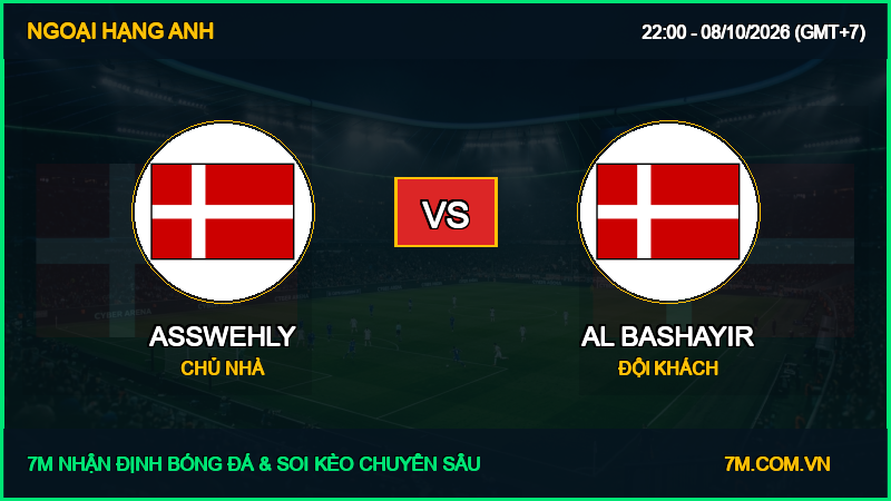 Soi kèo Asswehly vs Al Bashayir 08/10/2026 giải Ngoại Hạng Anh