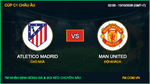 Dự đoán kèo Atletico Madrid vs Man United 13/10/2026 giải Cúp C1 Châu Âu