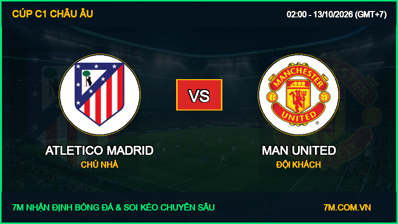 Dự đoán kèo Atletico Madrid vs Man United 13/10/2026 giải Cúp C1 Châu Âu