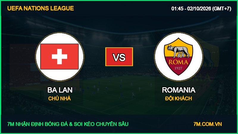 Dự đoán kèo Ba Lan vs Romania 02/10/2026 giải UEFA Nations League