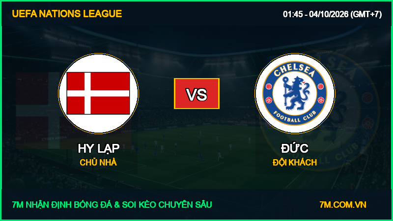 Nhận định, dự đoán kèo Hy Lạp vs Đức 04/10/2026 giải UEFA Nations League