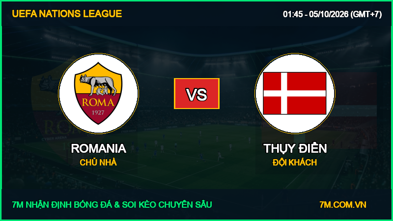 Nhận định Romania vs Thụy Điển 05/10/2026 giải UEFA Nations League