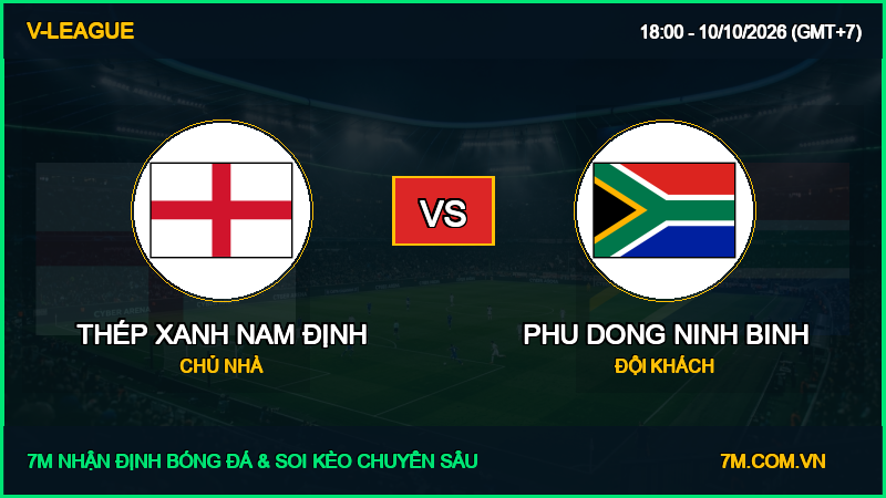 Soi kèo, nhận định Thép Xanh Nam Định vs Phu Dong Ninh Binh 10/10/2026 giải V-League