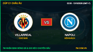 Dự đoán kèo Villarreal vs Napoli 13/10/2026 giải Cúp C1 Châu Âu